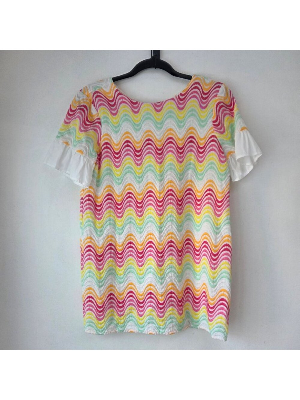 Tularosa Rainbow Embroidered Blouse Top Shirt Tassles Boho Women's S